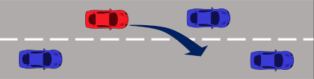 image of car making lane changes