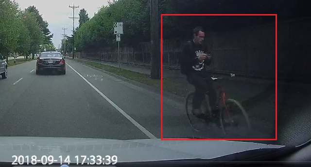 distracted cyclist