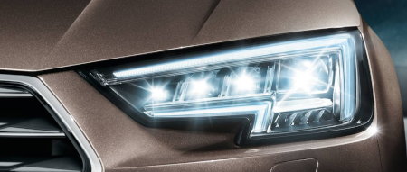 Image of LED headlights on a car