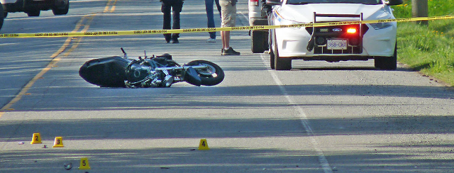 image of scene typical of motorcycle fatalities