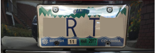 image of a tinted licence plate cover