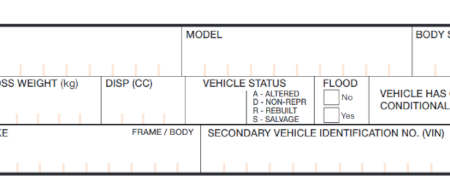Vehicle Status Box on transfer paper APV9T