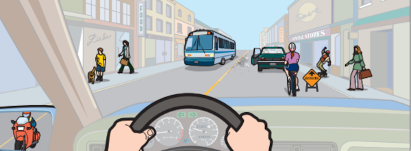 image showing examples of a visual cue for drivers