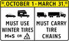 Winter Tire Regulatory Sign