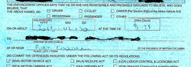 image of part of traffic ticket showing bad issue date