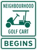 Neighbourhood Golf Cart Sign