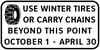 Winter Tire Regulatory Sign