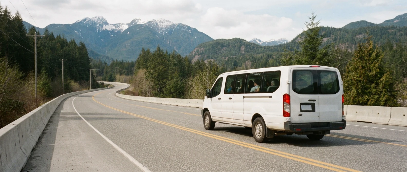 15-passenger van travelling on a British Columbia highway