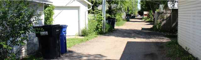 view typical of residential back alleys