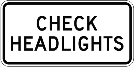 image advising drivers to check their lights