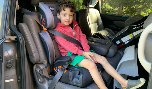 image of a child in a booster seat