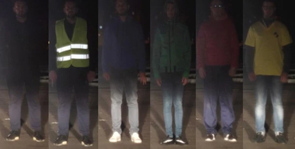 image of relative visibility for pedestrians in dark clothing