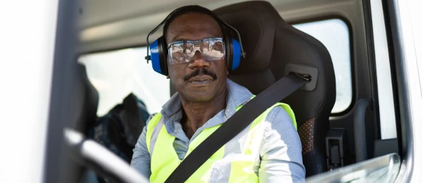 image of driver wearing hearing protection