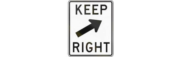 image of keep right traffic sign