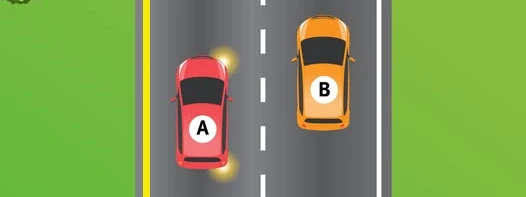 beware of traffic making lane changes to the left