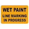 image of line marking in progress sign