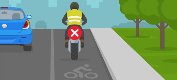 image no motorcycles in bike lanes