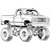 image of a raised pickup truck