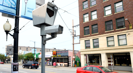 Image of one of the red light cameras used in BC