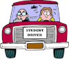 image of driving school car with student and instructor inside