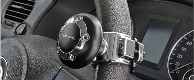image of suicide knob attached to steering wheel