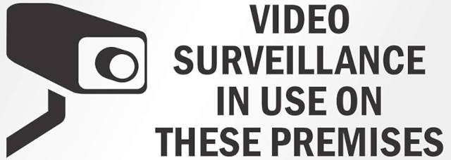 image of surveillance video warning notice