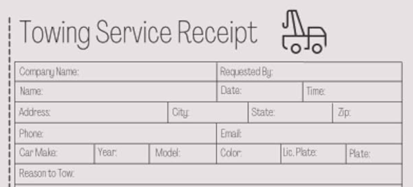 image of a sample towing bill