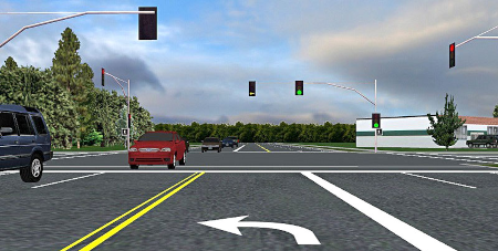 image showing turning left at an intersection