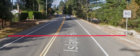 speed zone boundary shown by red line
