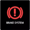 red dashboard brake failure warning symbol