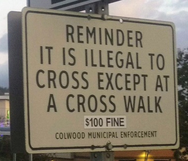 Colwood crosswalk sign