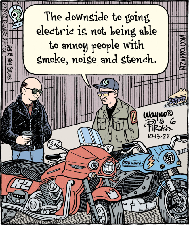 Bizarro Studios Motorcycle Cartoon