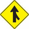 merging traffic ahead sign