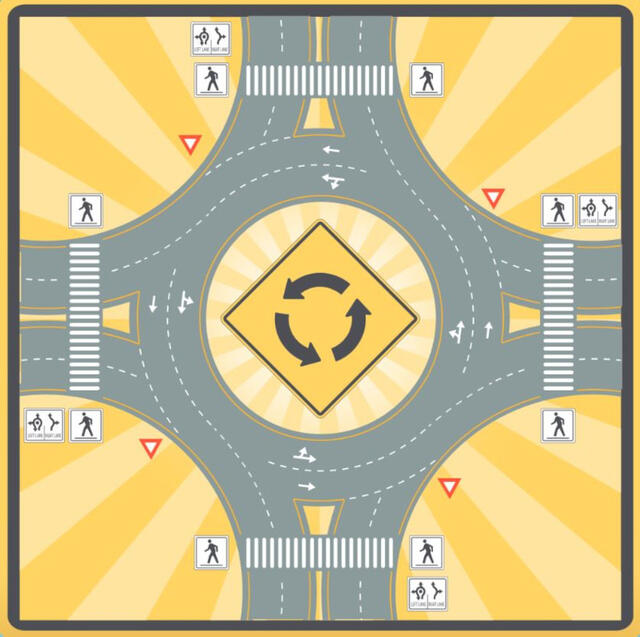 2 lane roundabout diagram