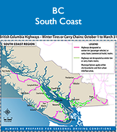 South Coast Winter Tire Route