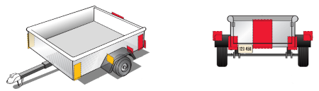 utility trailer light and reflector positioning