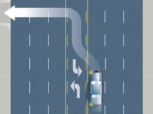 Two way left turn example