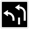 Two Lane Left Turn Sign