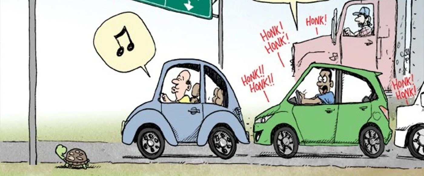 Slow driver holding up traffic
